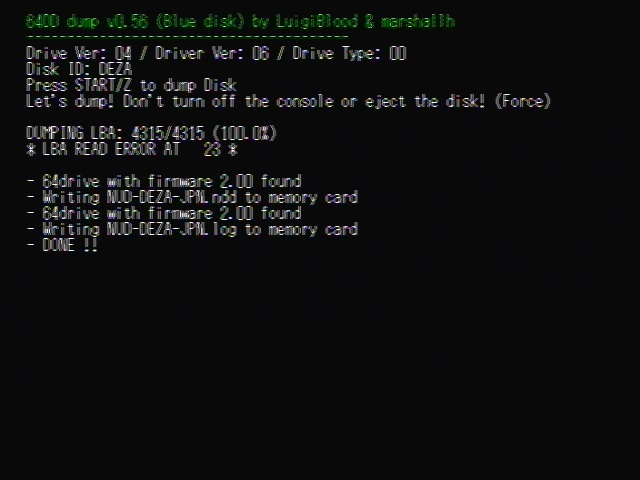 ブルーディスクに対応した64DD disk dumper v0.56リリース