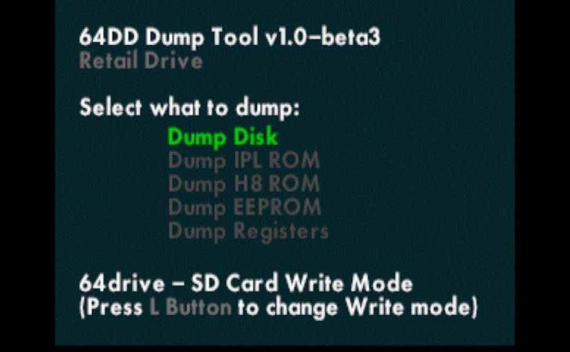 64DD Dump Tool v1.0-beta3 リリース